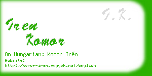 iren komor business card